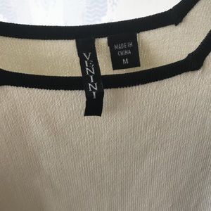 White and Black Knit Top